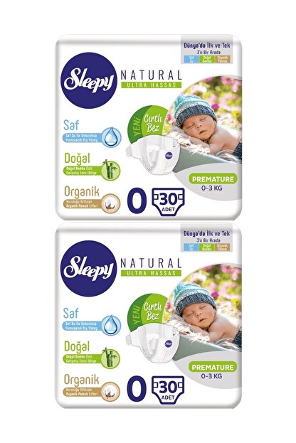 sleepy bebek bezi naturel jumbo 0 beden premature 60 adet fiyati yorumlari trendyol