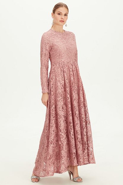 lc waikiki kadin pembe elbise 9wm681z8 fiyati yorumlari trendyol