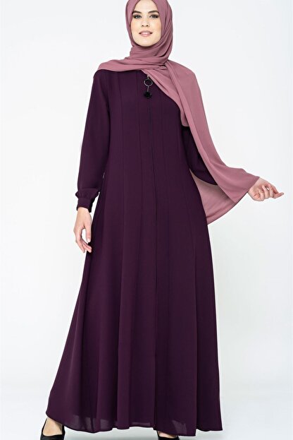 Beyza Fermuarli Kulplu Mor Ferace Fiyati Yorumlari Trendyol