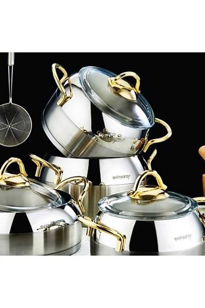 evimsaray venus tencere takimi gold 8 parca s 1349 fiyati yorumlari trendyol