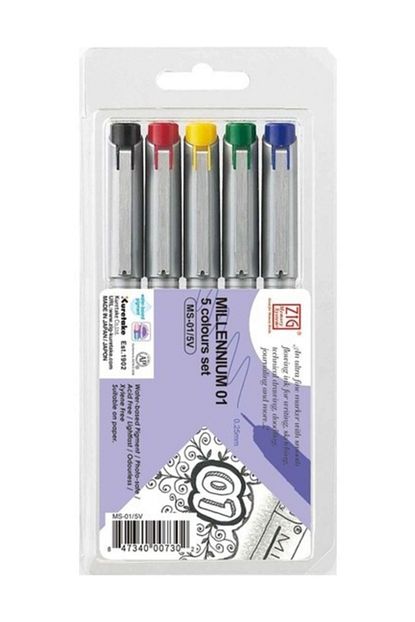 zig millennium cizim kalemi 0 25mm 5 li
