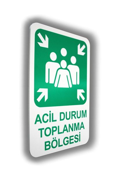 pano pvc uyarici levha acil durum toplanma merkezi 16 24 cm