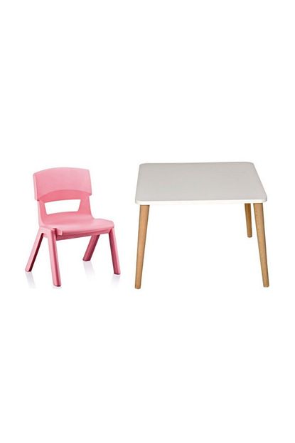 lilabebe cocuk aktivite masasi 1 sandalye 1 masa pembe plastik 60x60 fiyati yorumlari trendyol