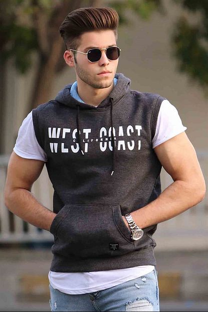 madmext kapsonlu siyah sifir kol sweatshirt 2132 fiyati yorumlari trendyol