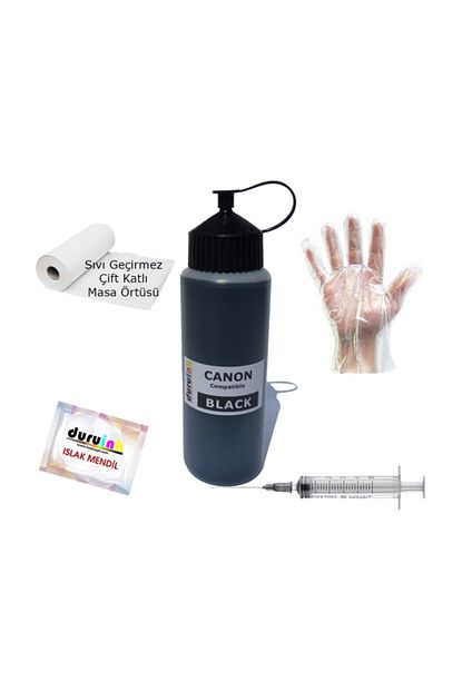 canon mp620 630 640 500ml siyah black murekkep ink hediyeli kartus dolum murekkebi