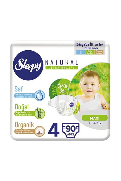 sleepy natural bebek bezi 4 numara maxi 90 adet fiyati yorumlari trendyol