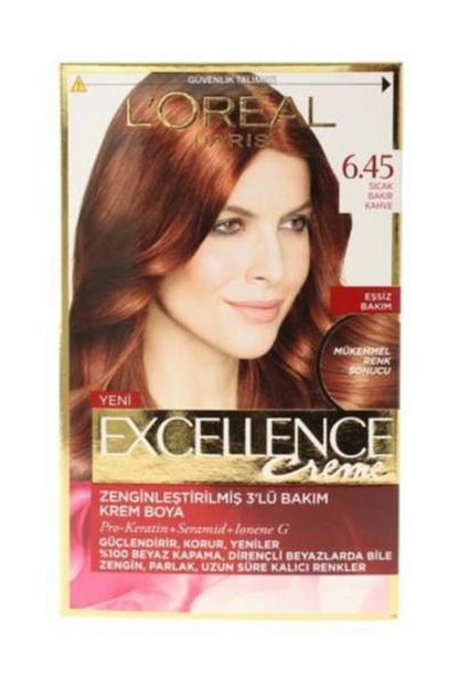 l oreal professionnel excellence 6 45 sicak bakir kahve sac boyasi fiyati yorumlari trendyol