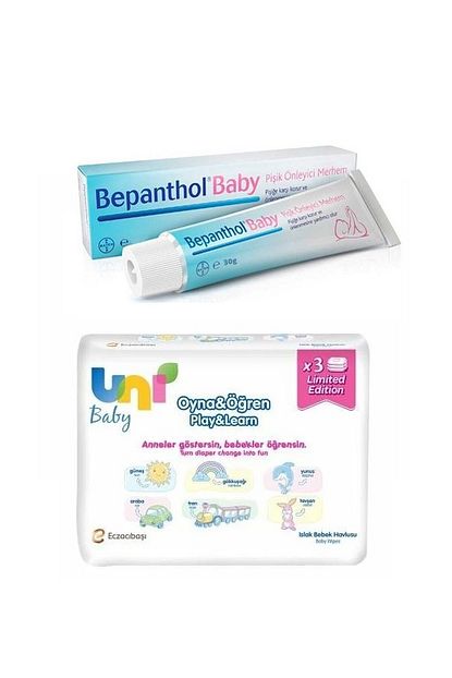 uni baby oyna ogren mendil seti 3 lu ve pisik kremi bebek bakim seti fiyati yorumlari trendyol