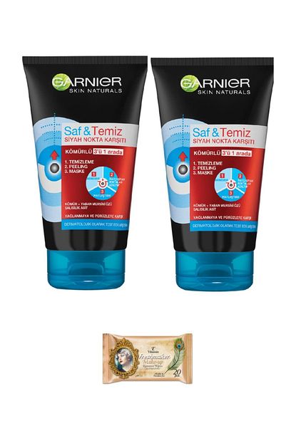 garnier saf temiz siyah nokta temizleme maskesi 2 adet yuz temizleme mendili fiyati yorumlari trendyol