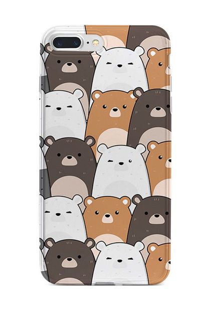 apple iphone 7 plus kilif silikon resimli kapak pretty bears stok 1180