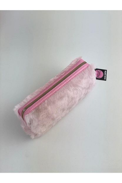 dolphin acik pembe pelus kalem cantasi