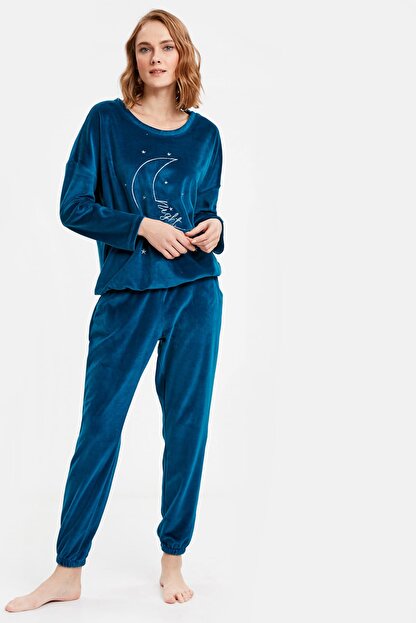 Lc Waikiki Kadin Petrol Pijama Takimi 9w0089z8 Fiyati Yorumlari Trendyol