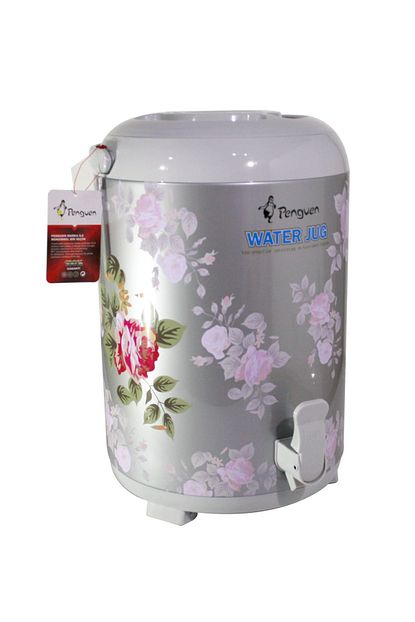 penguen 1210c su cay termosu 9 5 litre ici disi celik termos gri cicek desenli fiyati yorumlari trendyol