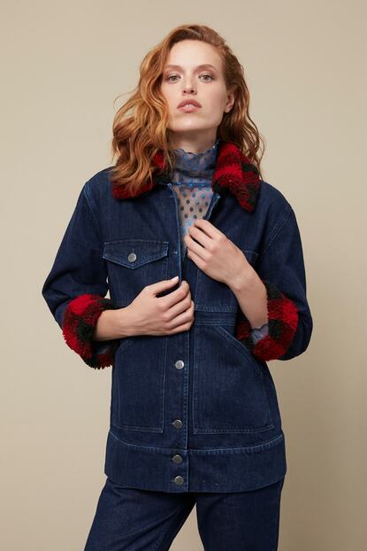 Mudo Kadin Indigo Kurk Detayli Pamuk Jean Ceket 354958 Fiyati Yorumlari Trendyol