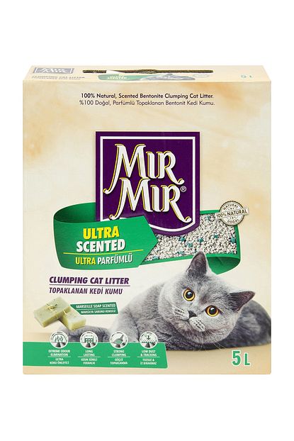 mir mir mirmir bentonit ultra parfumlu kutu kedi kumu 5l fiyati yorumlari trendyol