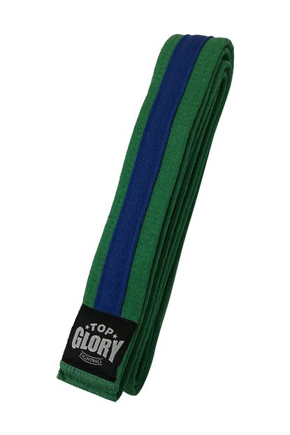 top glory yesil mavi taekwondo kusak