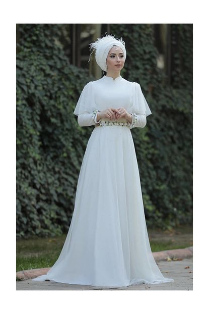 https www trendyol com zarif tesettur papatya tesettur abiye ekru lefzen p 33881518