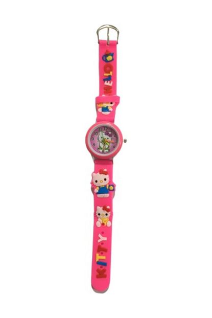 hello kitty koyu pempe kiz cocuk analog kol saati silikon kordon yeni model