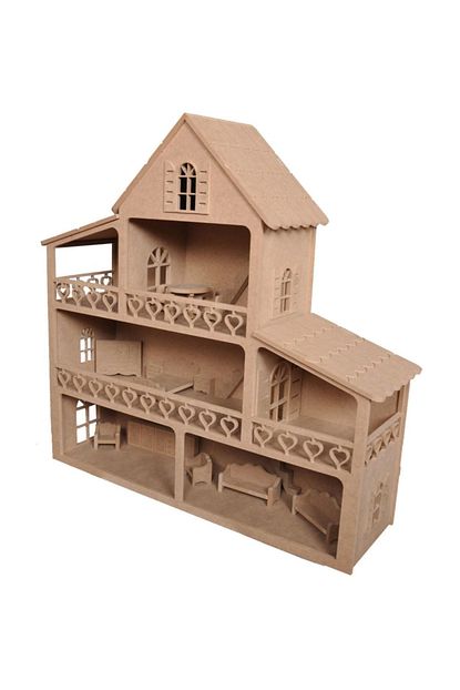 hedef bebek evi ahsap buyuk boy oyuncak barbie bebek evi 15 adet mobilyali fiyati yorumlari trendyol
