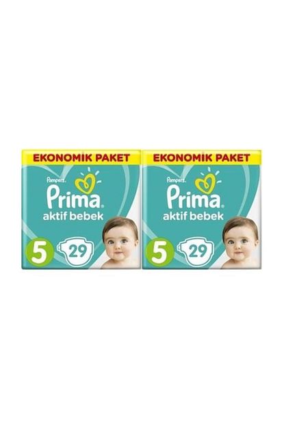 prima aktif bebek ekonomik paket 5 numara 29 2 58 adet bez fiyati yorumlari trendyol