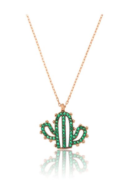 https www trendyol com papatya silver kaktus kolye yesil nano zikon tasli rose gold kaplama 925 ayar gumus kolye uvps100425 p 34972814