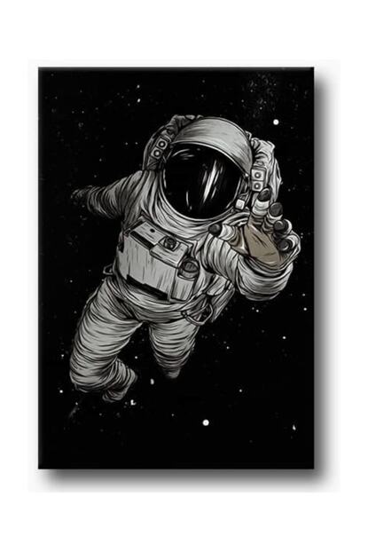 uzay boslugunda astronot kanvas tablo