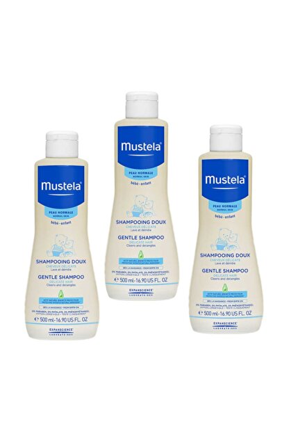 mustela gentle goz yakmayan bebek sampuani 500 ml x 3 adet 3 kutulu set orijinal boy fiyati yorumlari trendyol