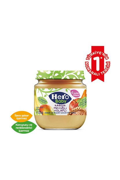 hero baby baby yulafli karisik meyve pureli kavanoz mama 125 g fiyati yorumlari trendyol