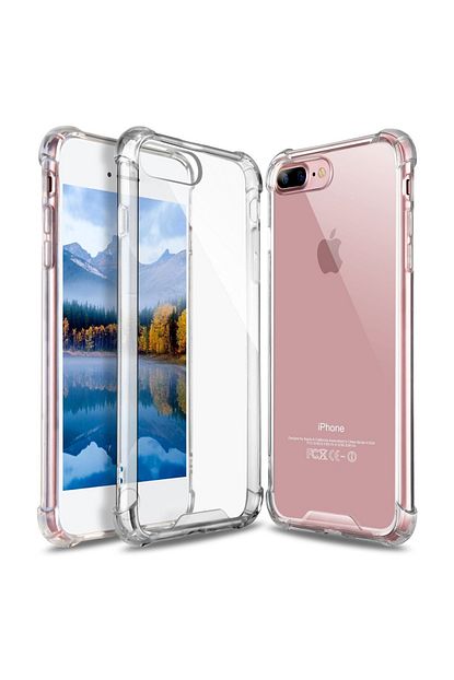 apple iphone 8 plus anti shock premium seffaf silikon kilif airbag anti sok arka kapak