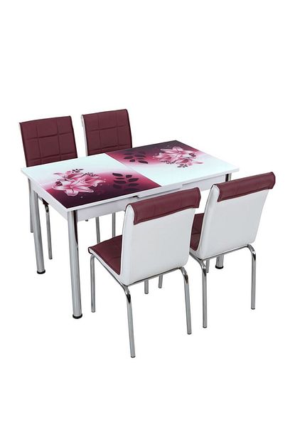 tekzen home murdum cicekler buyuyen cam masa 4 sandalye fiyati yorumlari trendyol