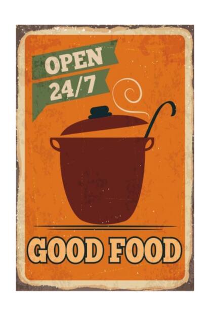 Hayat Poster Guzel Yemek Retro Vintage Ahsap Poster Fiyati Yorumlari Trendyol