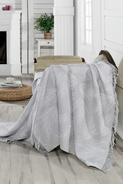 ev ev home keten koltuk ortusu 170x220cm palmiye gri fiyati yorumlari trendyol
