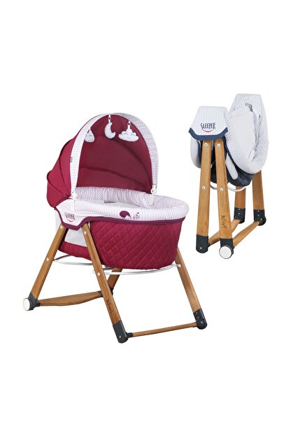 Kiwi Sleeper All In One Naturel Ahsap Sallanabilen Tekerli Bebek Besigi Zigzag Desenli Bordo Fiyati Yorumlari Trendyol