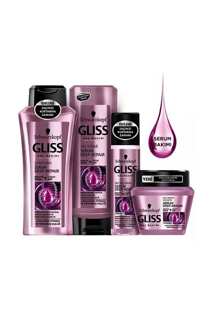 gliss serum deep repair onarici serum bakimi sac bakim seti 4 lu fiyati yorumlari trendyol