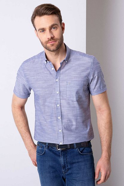 pierre cardin erkek mavi regular fit kisa kollu gomlek fiyati yorumlari trendyol