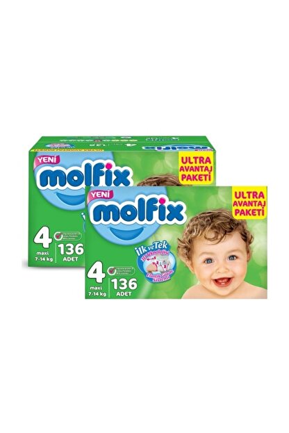 molfix bebek bezi 7 14 kg ultra avantaj paketi maxi 4 beden 272 adet fiyati yorumlari trendyol