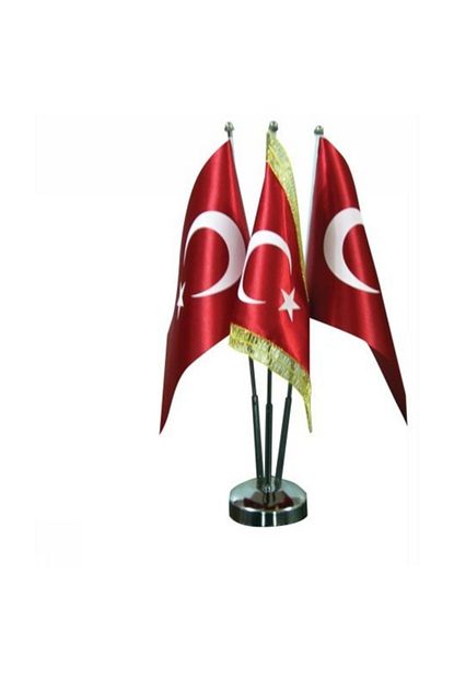 vatan bayrak masa ustu turk bayragi diregi ile birlikte uclu biri puskullu fiyati yorumlari trendyol