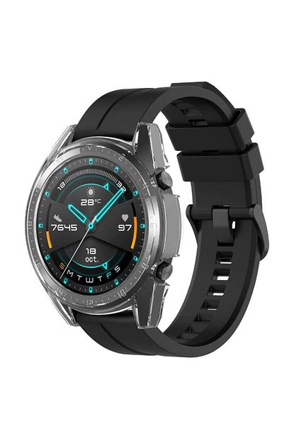 huawei watch gt onu acik tasarim silikon kilif seffaf