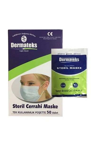 dermateks maske steril lastikli 50 adet fiyati yorumlari trendyol