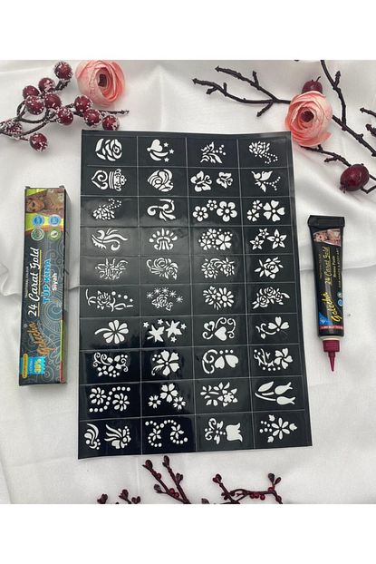 elittrendshop siyah golecha hint kinasi tup kina kina kalibi gecici dovme sablon tattoo gecici dovme seti fiyati yorumlari trendyol