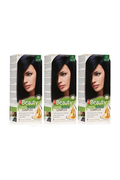 mm beauty bitkisel sac boyasi m19 mavi siyah 3 adet fiyati yorumlari trendyol