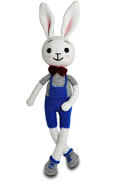 el yapimi mavi organik amigurumi tavsan oyuncak