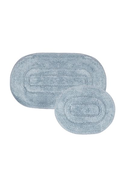 karaca home milena mavi 2 parca banyo paspasi 60x100 cm 50x60 cm fiyati yorumlari trendyol
