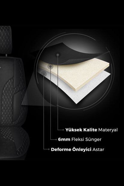 Deluxe Boss Peugeot 2008 Uyumlu Kadife Deri Oto Koltuk Kılıfı - Luxury Fit Comfort #cf10 - 6