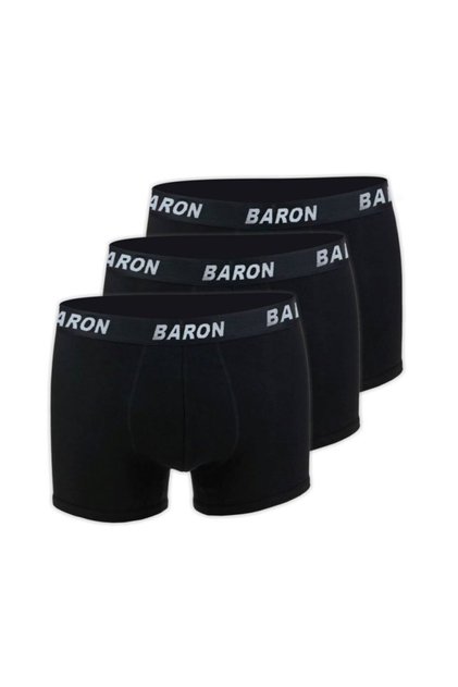 Boxeri din bumbac pieptănat Lycra pentru bărbați, 3 bucăți - Negru