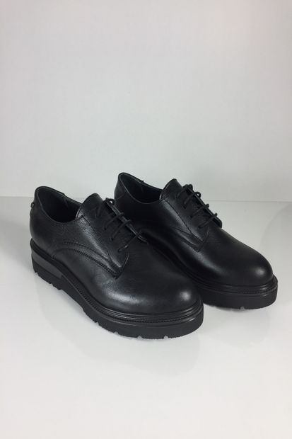 DERİCİ Kadın Hakiki Deri Klasik Siyah Ayakkabı - 3