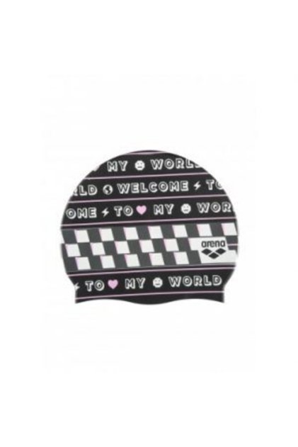 Print 2 Welcome Black Silicone Bonnet 1E368232