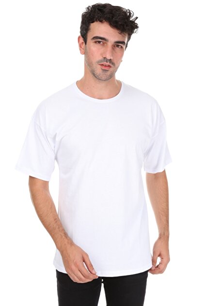 Millionaire Düz Beyaz Oversize Unisex T-shirt - 1