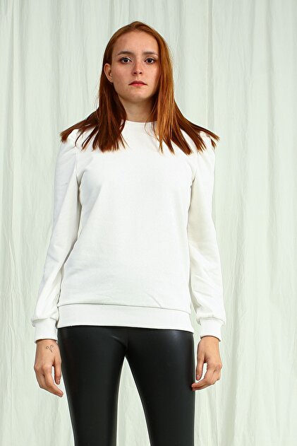 Collezione Kadın Ekru Regular Sweatshirt UCB150590A12 - 3