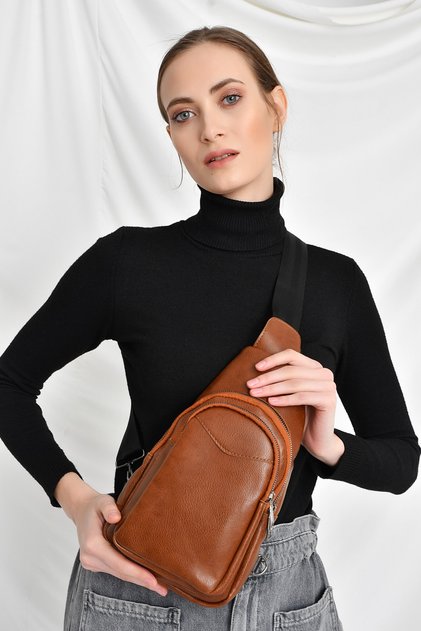 Tan Women's Two Compartment Waist Bag 10RZ3001